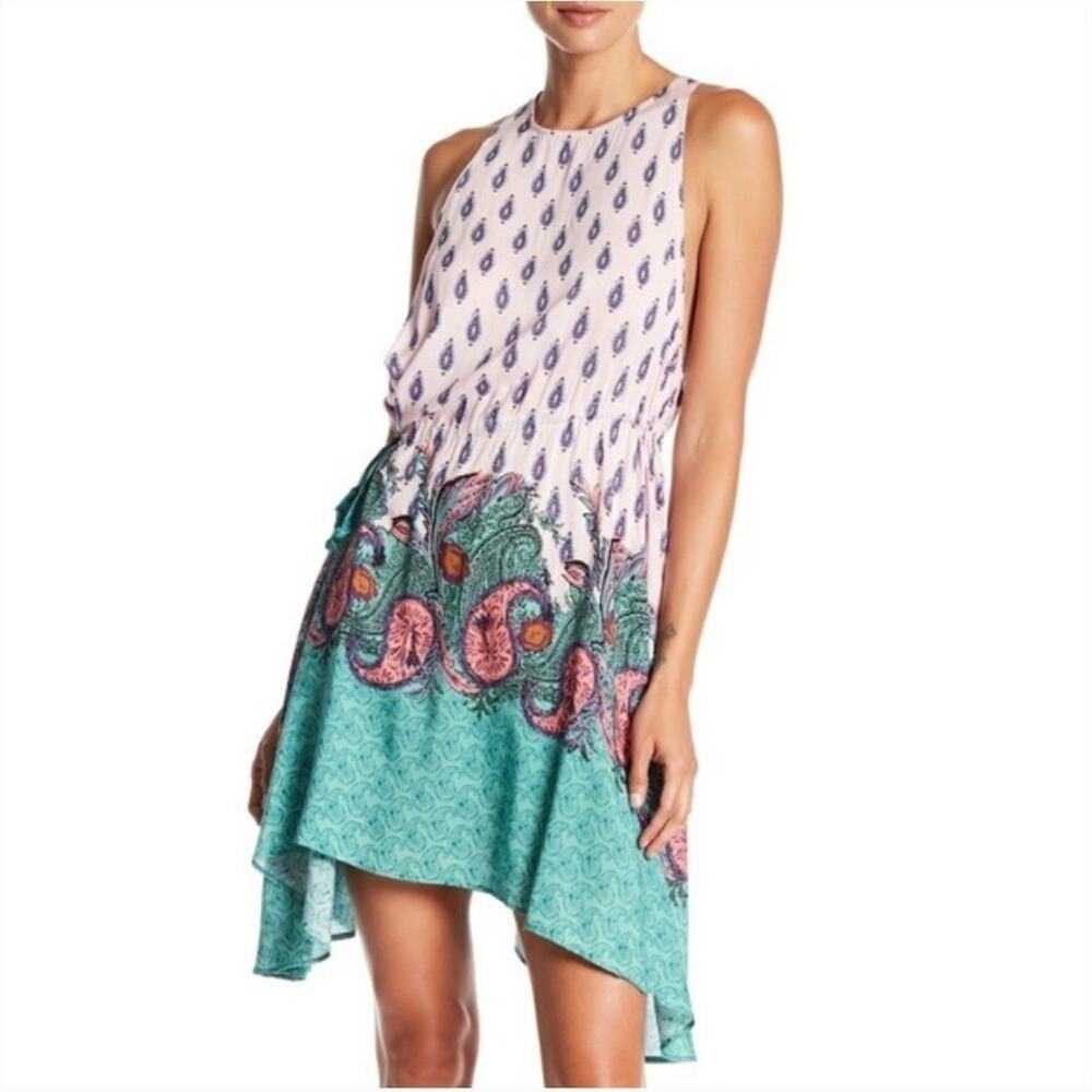 INTIMATELY FREE PEOPLE Paisley Mini Dress Womens Small Boho Summer Colorful Cute